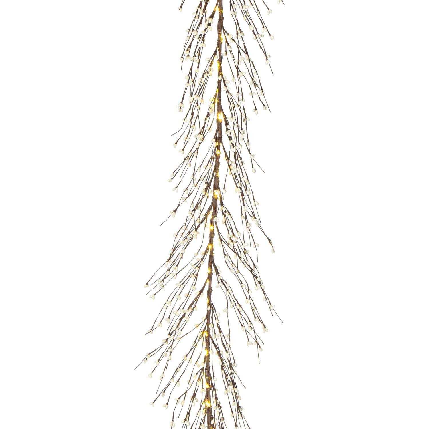 Pip Berry Garland with Lights 5.5 Feet Long 100 Led Brown Twig Branches - Image 2