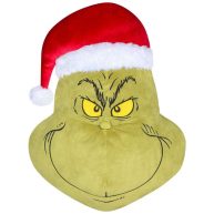30 inch Season’s Plush Greeters Hanging the Grinch with Red Santa Hat from Dr. Seuss the Grinch Christmas Decoration
