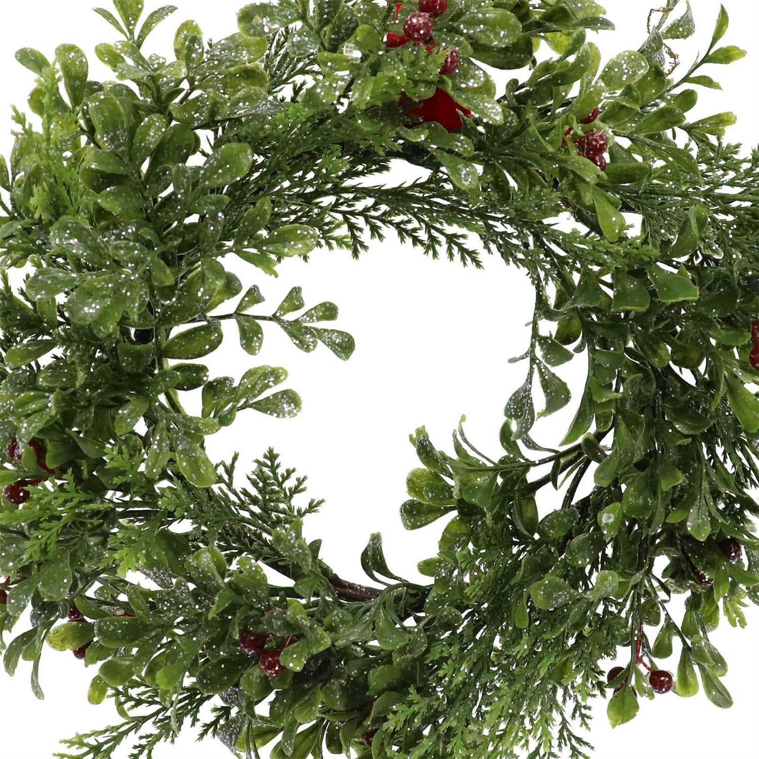12 Mini Glitter Mistletoe Wreath by Ashland - Image 2