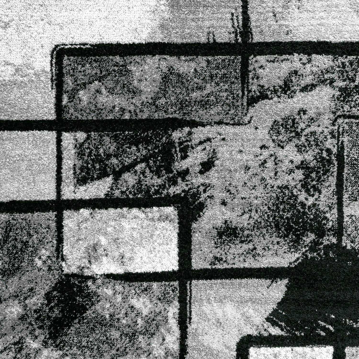 Paco Home Modern Black-White Area Rug with Abstract Paint Effect - Image 2