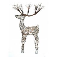 Alpine Corporation Outdoor Holiday Rattan Reindeer with Halogen Lights