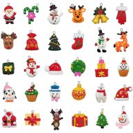 30pcs Christmas Mini Ornaments Small Resin Christmas Ornaments for Mini Christmas Tree Decorations
