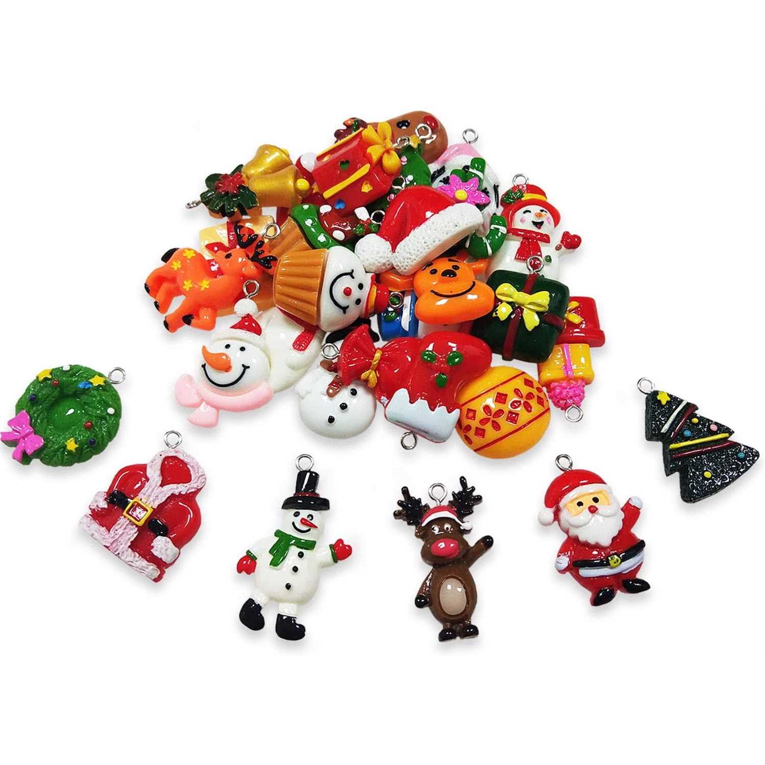 30pcs Christmas Mini Ornaments Small Resin Christmas Ornaments for Mini Christmas Tree Decorations - Image 4