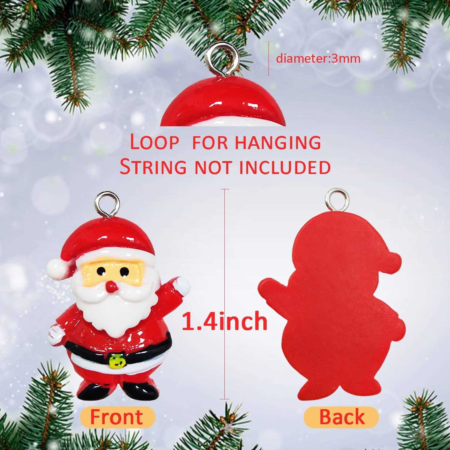 30pcs Christmas Mini Ornaments Small Resin Christmas Ornaments for Mini Christmas Tree Decorations - Image 5