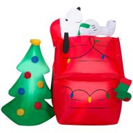 Peanuts Snoopy Scene Airblown Iatable Christmas Tree Yard Decoration 881573