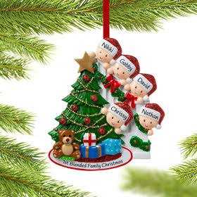 Personalized Reading in Bed Family of 3 Ornament - Image 5