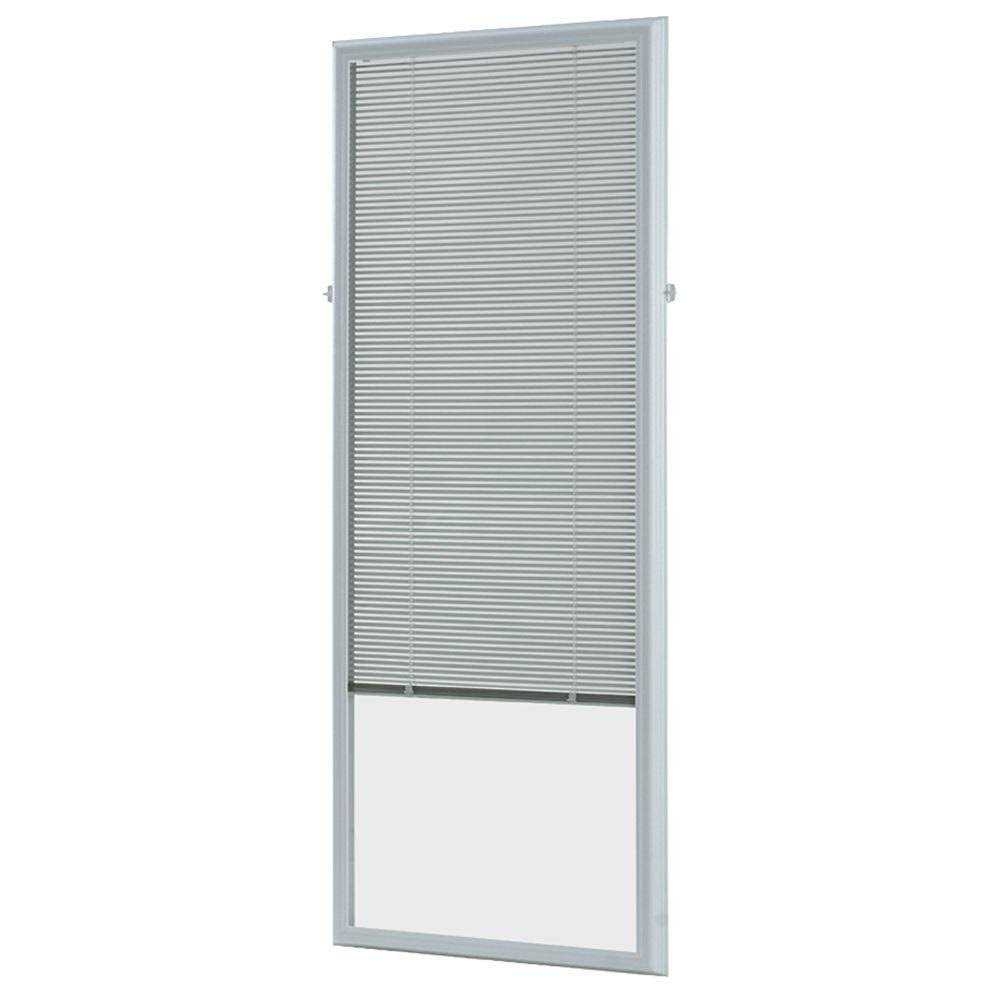 ODL 22 in. W x 64 in. H Add-On Enclosed Aluminum Blinds White Steel Fiberglass Doors with Raised Frame Around Glass