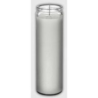 2 Classic White Candles in Glass