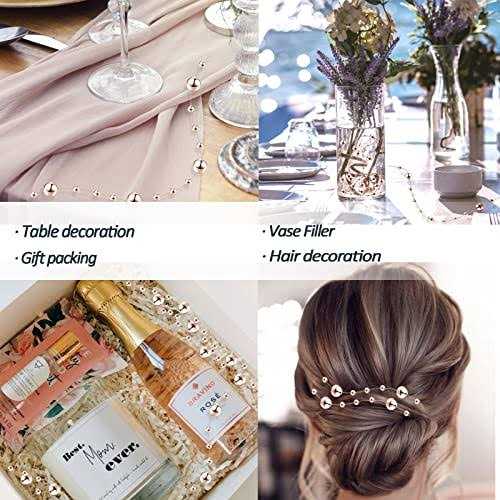 50Pcs Pearl Strings for Floating Candles Faux Pearls for Vase Filler - Image 4