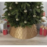 New Traditions 26-in Silver Tree Collar Tree Skirt Polyester 2265082-1DD