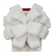 20.5 White Faux Fur Christmas Tree Bow Topper by Ashland by Celebrate It