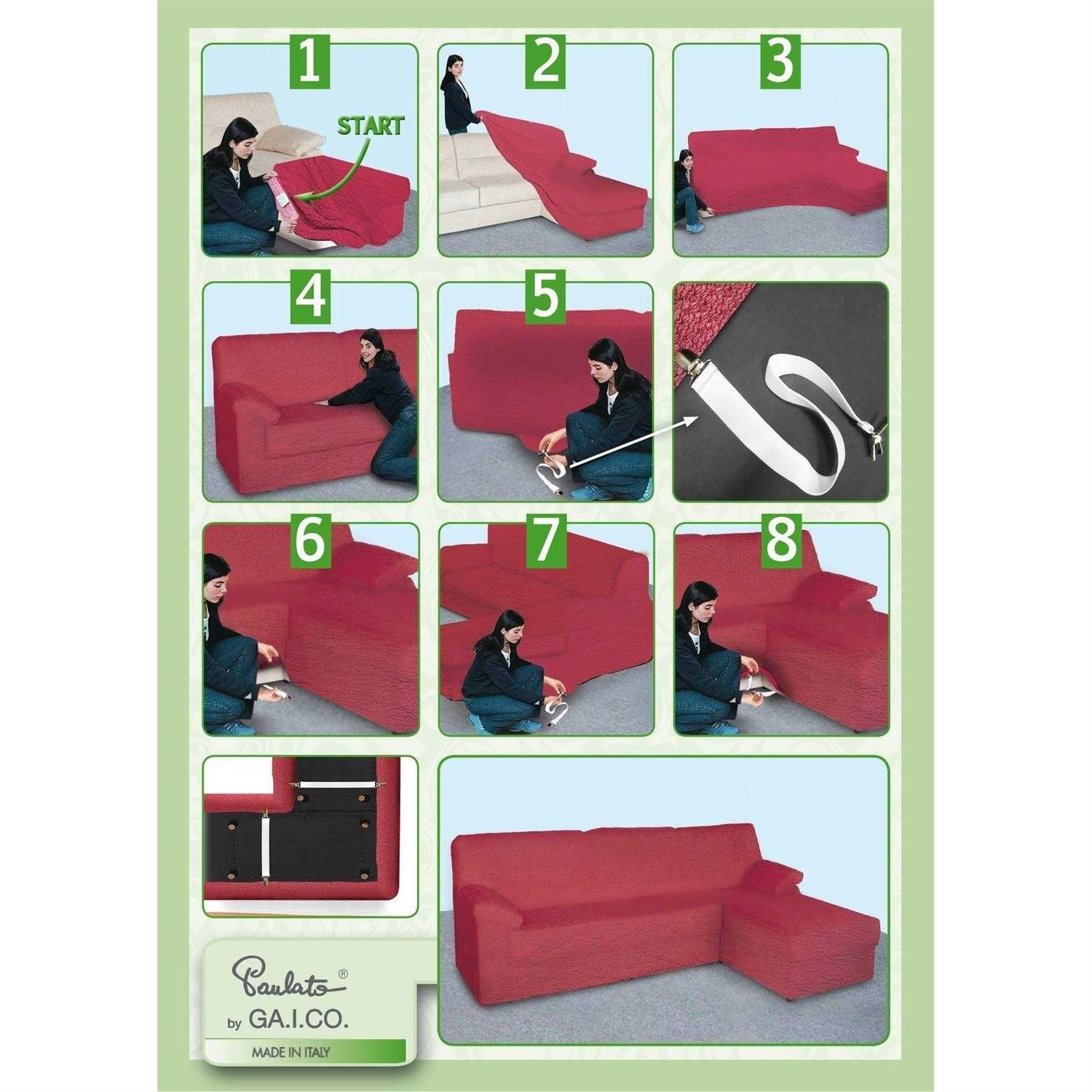 PAULATO by GA.I.CO. Sectional Couch Cover L-Shape Sofa Cover - Image 4