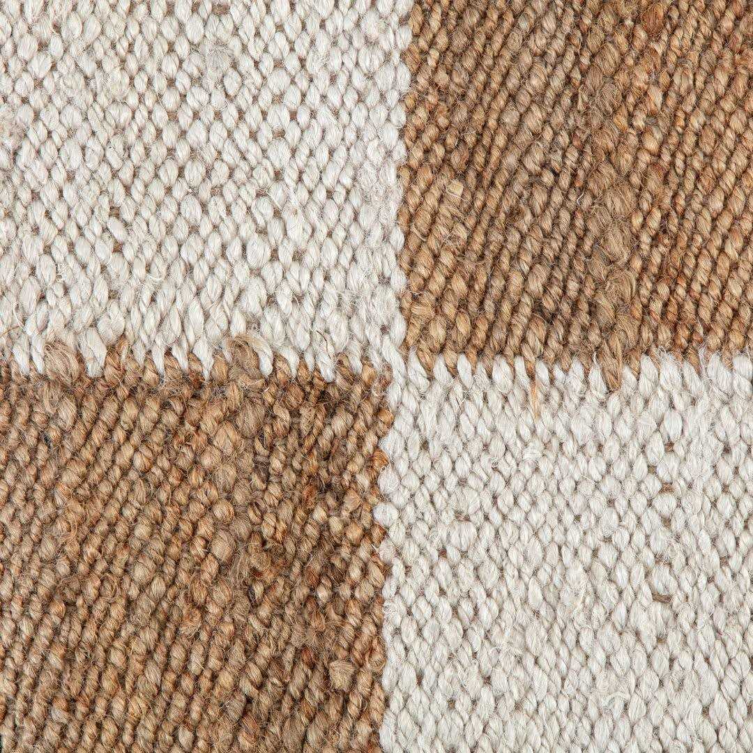 Silke Checkerboard Natural and Ivory Rug Rug - Image 5