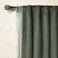 Opalhouse designed with Jungalow 1pc Light Filtering Velvet Macrame Trim Window Curtain Panel