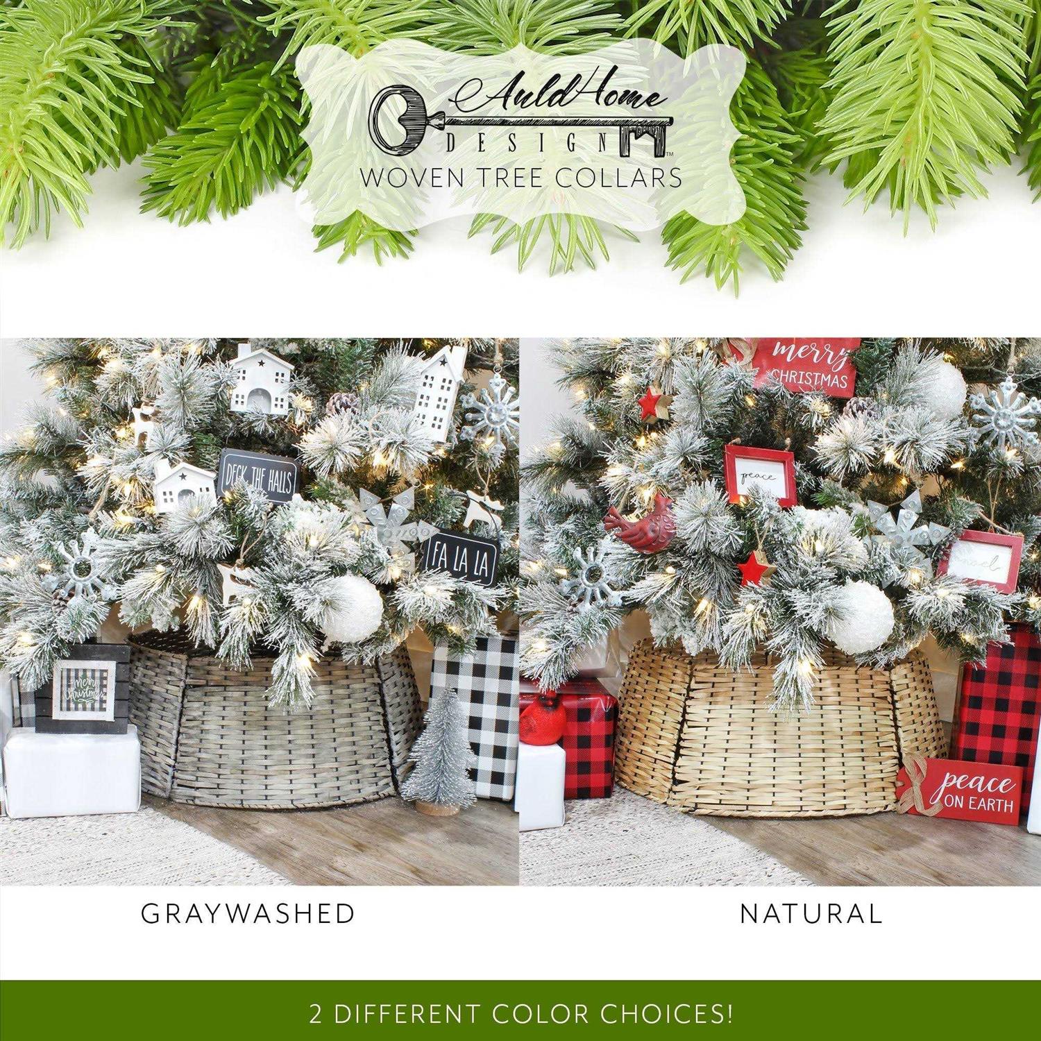 AuldHome Design AuldHome Wicker Christmas Tree Collar - Image 5