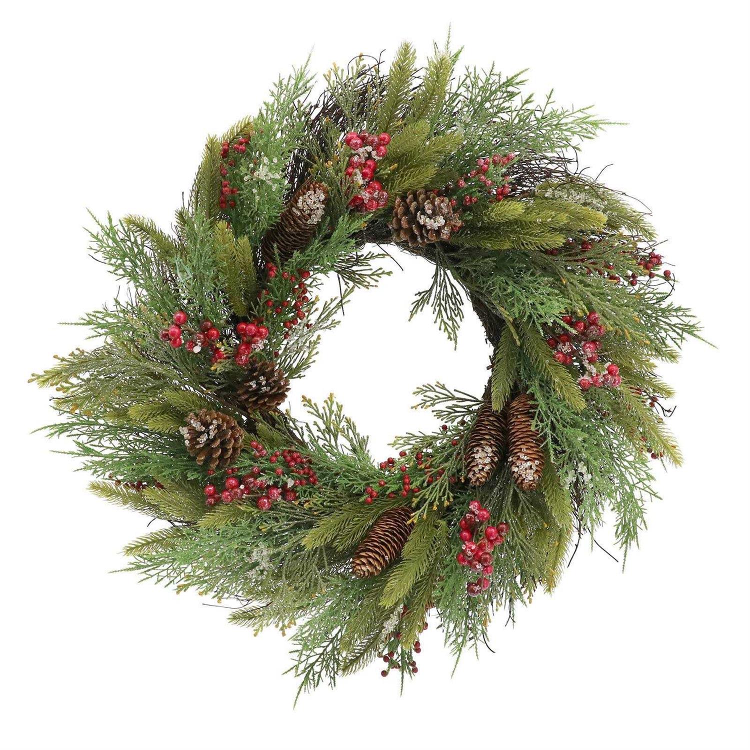 12 Mini Icy Cedar Wreath by Ashland