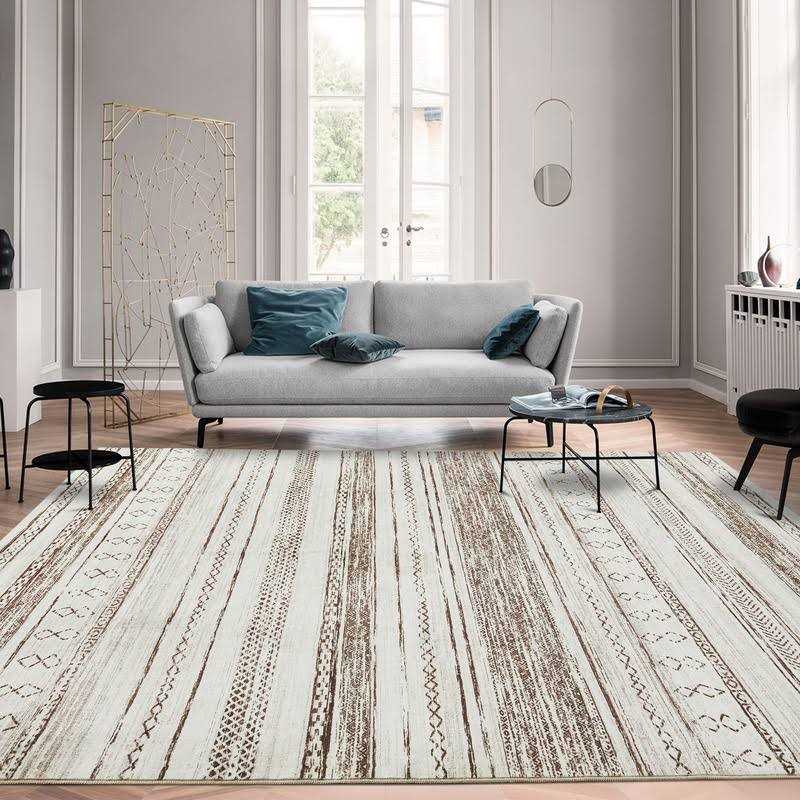 Area Rug Living Room Rugs Washable Large Soft Neutral Boho Moroccan Bohemian Farmhouse Rug Indoor Floor Carpet for Bedroom Under Dining Table - Image 3