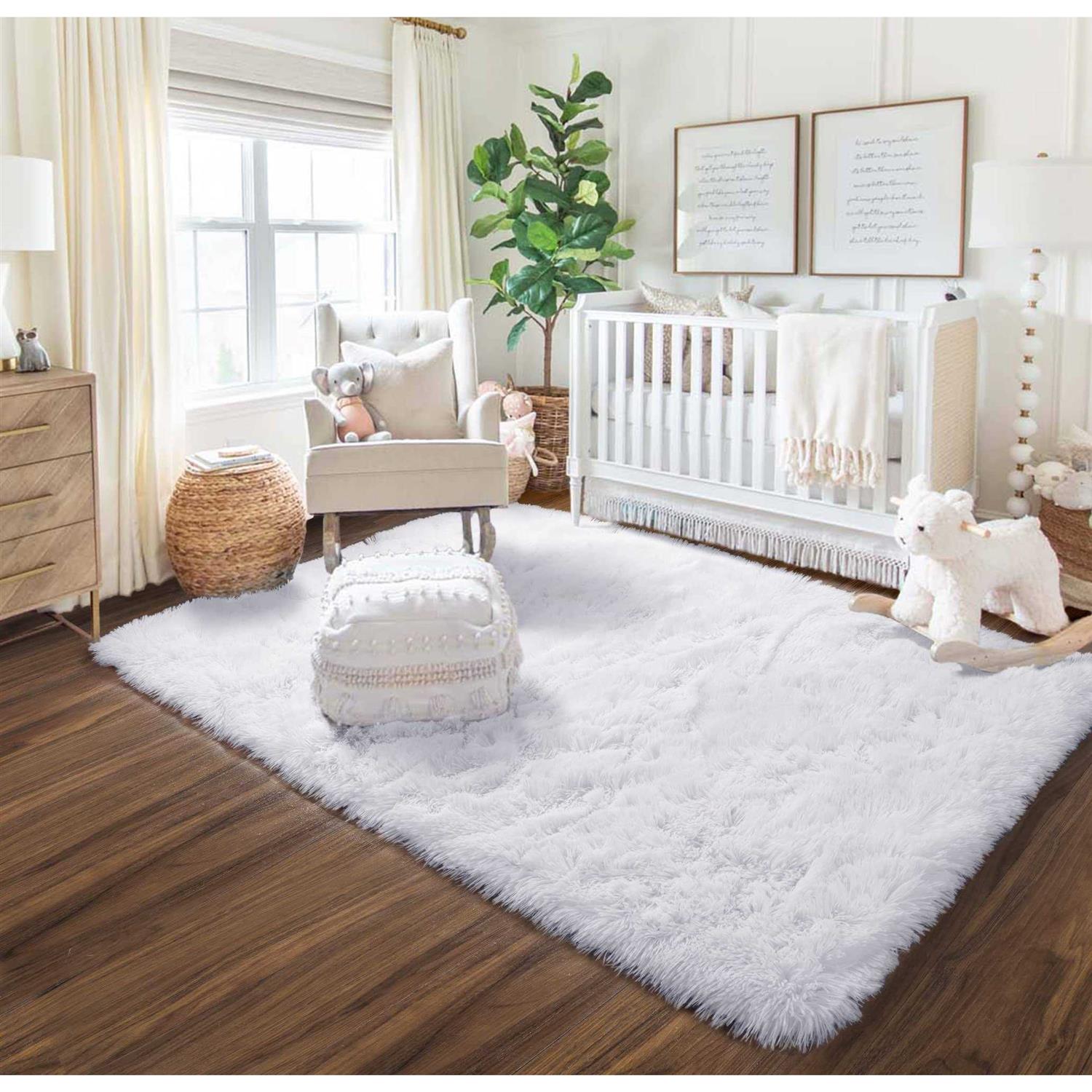 Pagisofe Fluffy Shag Area Rugs for Bedroom Soft Fuzzy Shaggy Rugs for Living Room Carpet Nursery Girls Dorm Room Rug - Image 2