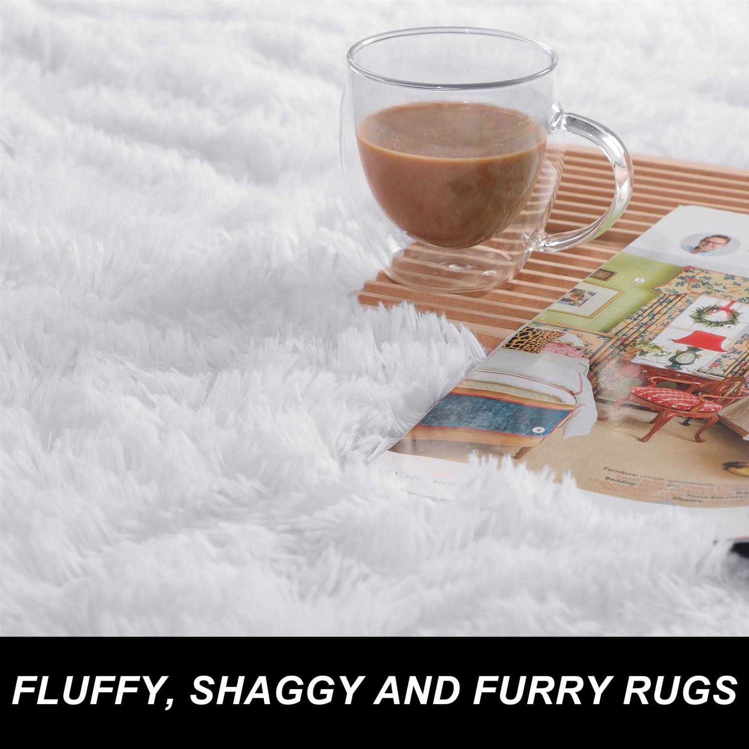 Pagisofe Fluffy Shag Area Rugs for Bedroom Soft Fuzzy Shaggy Rugs for Living Room Carpet Nursery Girls Dorm Room Rug - Image 4