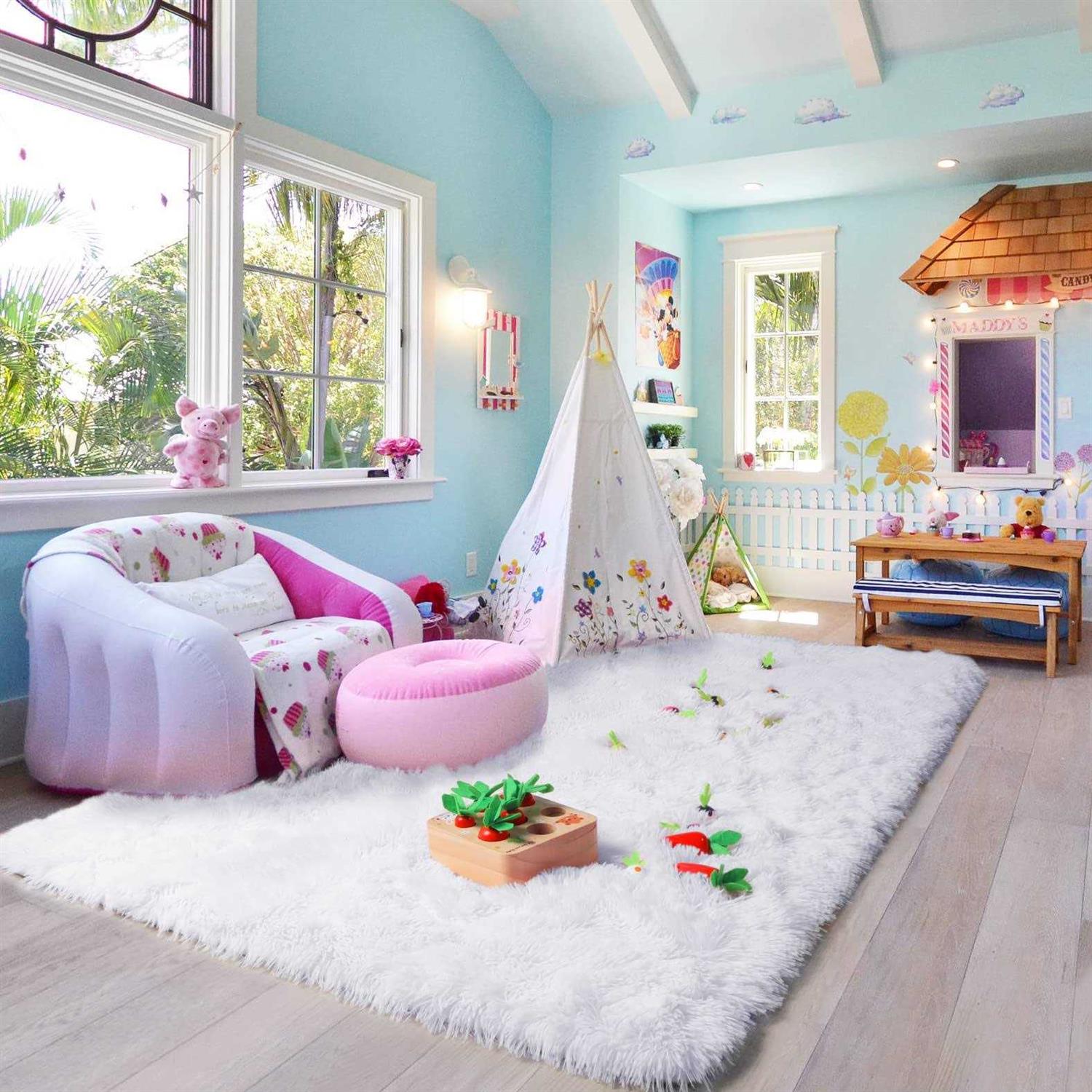 Pagisofe Fluffy Shag Area Rugs for Bedroom Soft Fuzzy Shaggy Rugs for Living Room Carpet Nursery Girls Dorm Room Rug - Image 5
