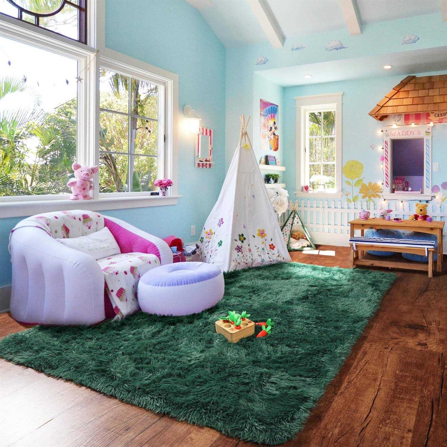 Pagisofe Fluffy Shag Area Rugs for Bedroom Soft Fuzzy Shaggy Rugs for Living Room Carpet Nursery Girls Dorm Room Rug - Image 4