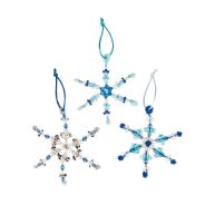 Beaded Snowflake Christmas Ornament Craft Kit Makes 24