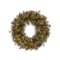 48 Pre-Lit Wintry Pine Wreath By National Tree Company