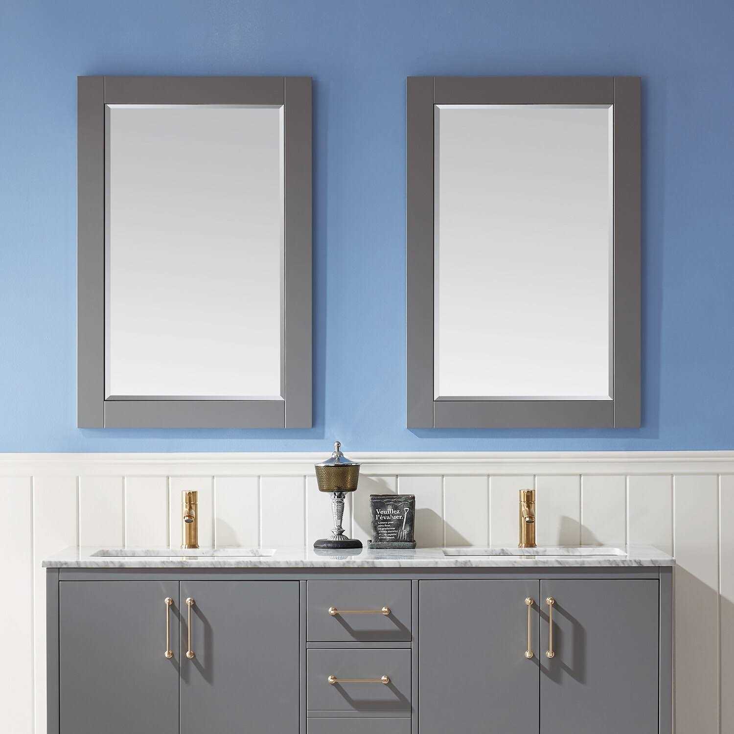 Altair Ivy Rectangular Bathroom Wood Framed Wall Mirror - Image 4