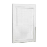 Allen + Roth Trim at Home 2-in Slat Width 64-in Cordless White Faux Wood Room Darkening Full-view Standard Horizontal Bl