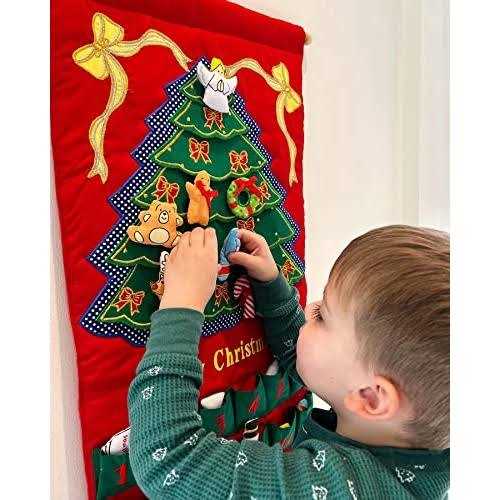 Pockets of Learning Merry Christmas Tree Advent Calendar Festive Holiday Dcor - Image 4