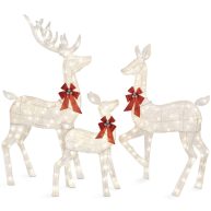 Best Choice Products 3-Piece Lighted Christmas Deer Set Outdoor Yard Decoration with 360 LED Lights