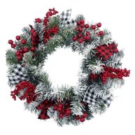 At Home 20 Berry & Frosted Pine Wreath