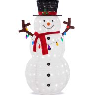 Best Choice Products 5ft Lighted Pop-Up Snowman Outdoor Christmas Holiday Decoration w/ 200 LED Lights