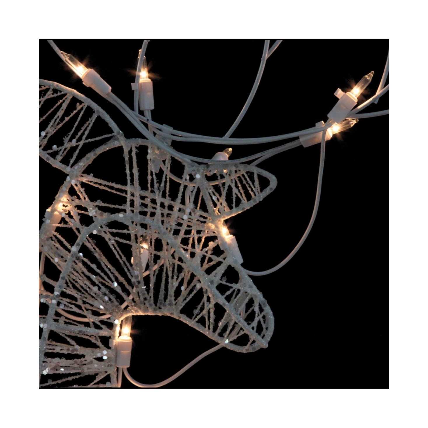 Northlight Set of 3 White Glittered Doe Fawn and Reindeer Lighted Christmas Outdoor Decoration - Image 2