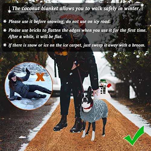 2 Pack No Slip Ice and Snow Carpet 16 × 118 inches Natural Coconut Fiber Carpet Mat Walking Safety - Image 4