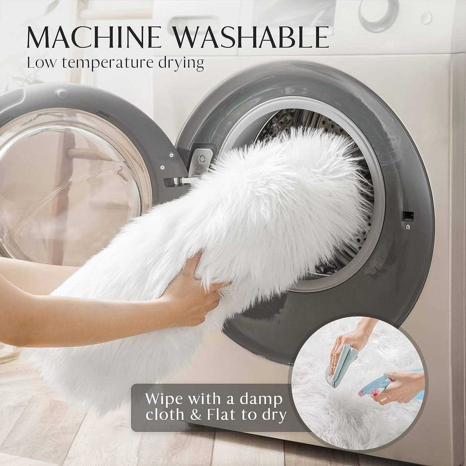 Ashler Faux Fur Rug Fluffy Shaggy Area Rug Ultra Soft 2 x Sheepskin Fur Rug - Image 2