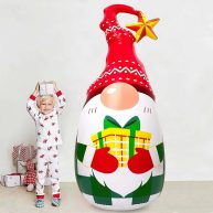 5Ft Lighted Outdoor Christmas Decorations Iatables Blow Up Gnome Tumbler Xmas/Winter Holiday/Happy New Year 2024 Display Indoor Party Decor