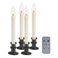Plow & Hearth Adjustable Window Hugger Candles Set of 4 with Remote