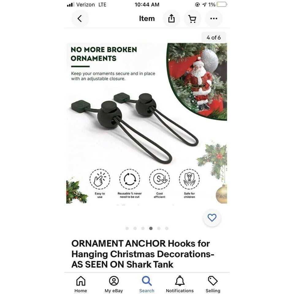 Ornament ANCHOR Ornament Hooks for Hanging Christmas Decorations No-Slip Hanging Hooks for Xmas - Image 2