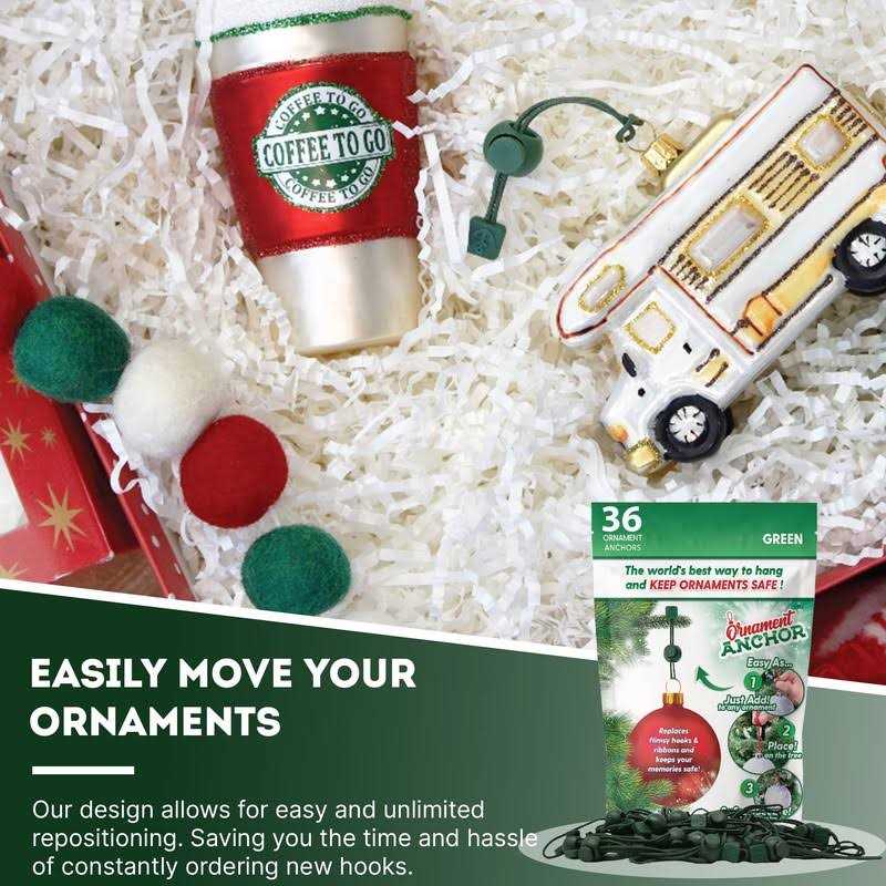 Ornament ANCHOR Ornament Hooks for Hanging Christmas Decorations No-Slip Hanging Hooks for Xmas - Image 4