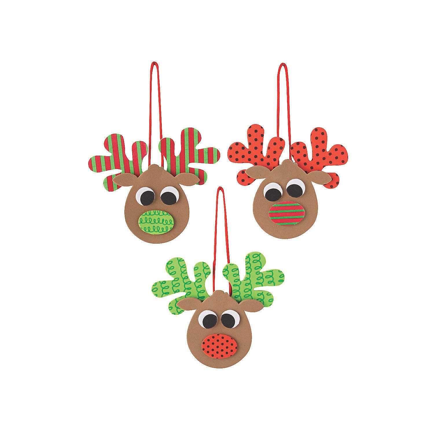 Patterned Reindeer Ornament Craft Kit Makes 12