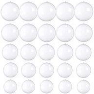 25 Pcs Clear Plastic Fillable Ornaments,transparent Diy Craft Ball,Clear Diy Chr