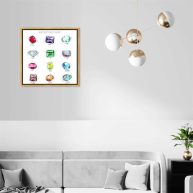 Oliver Gal ‘Birthstone Chart’ Fashion and Glam Wall Art Framed Canvas Print Jewelry