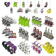 37 PCs Halloween Christmas Nightmare Ornaments Halloween Christmas Nightmare Wooden Hanging Ornament Decoration,Halloween Witch Pumpkin Nightmare