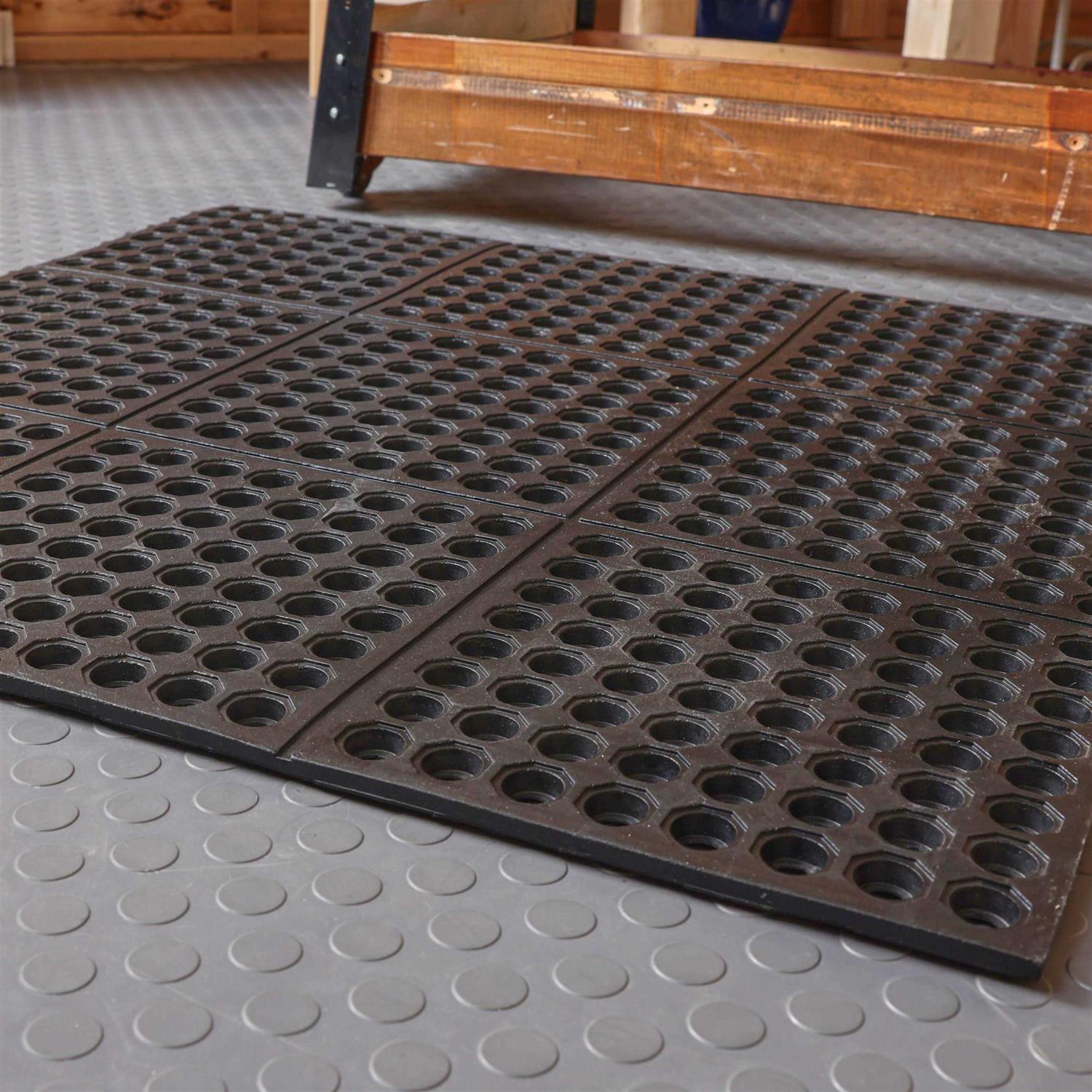 Project Source Black Rectangular Outdoor Rubber Door Mat WG-JJ-33-ANTIFATIGUE - Image 3