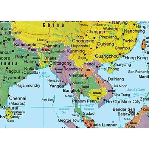 Asia Wall Map GeoPolitical Edition by Swiftmaps - Image 2