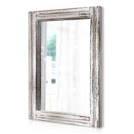AAZZKANG Rustic Wall Rectangle Wood Mirror Farmhouse Bedroom Bathroom Decorative Mirror
