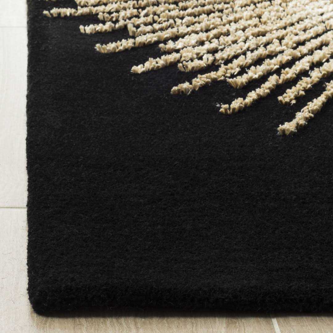 Olivarria Hand-Tufted Wool Black/Beige Area Rug Orren Ellis Rug - Image 3