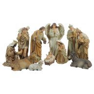 Northlight 11-Piece Traditional Earth Tones Religious Christmas Nativity Figurine Set