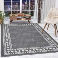 Antep Rugs Alfombras Modern Bordered Non-Skid Low Profile Pile Rubber Backing Area Rugs